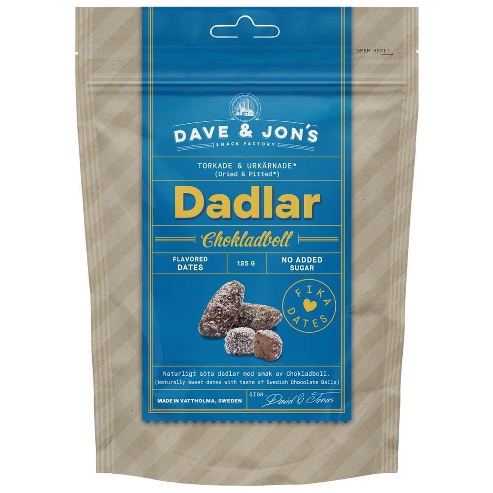 Villem Dave & Jon’s maitsestatud datlid "Chocolate balls" 125g Dave & Jon’s