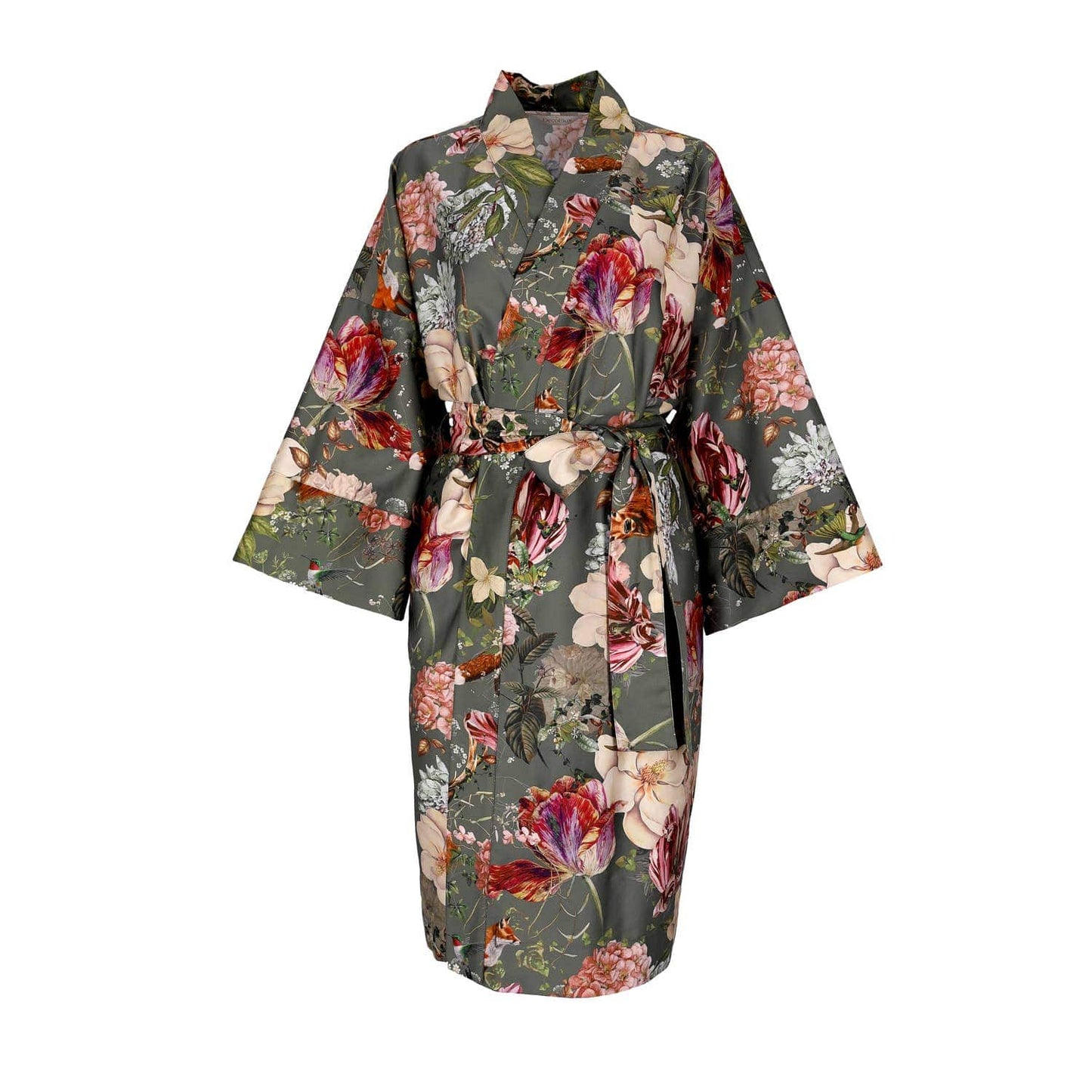 Villem Puuvillasatiinist kimono-hommikumantel Garden Moss OEKO-TEX® sertifikaadiga L/XL DecoFlux Home