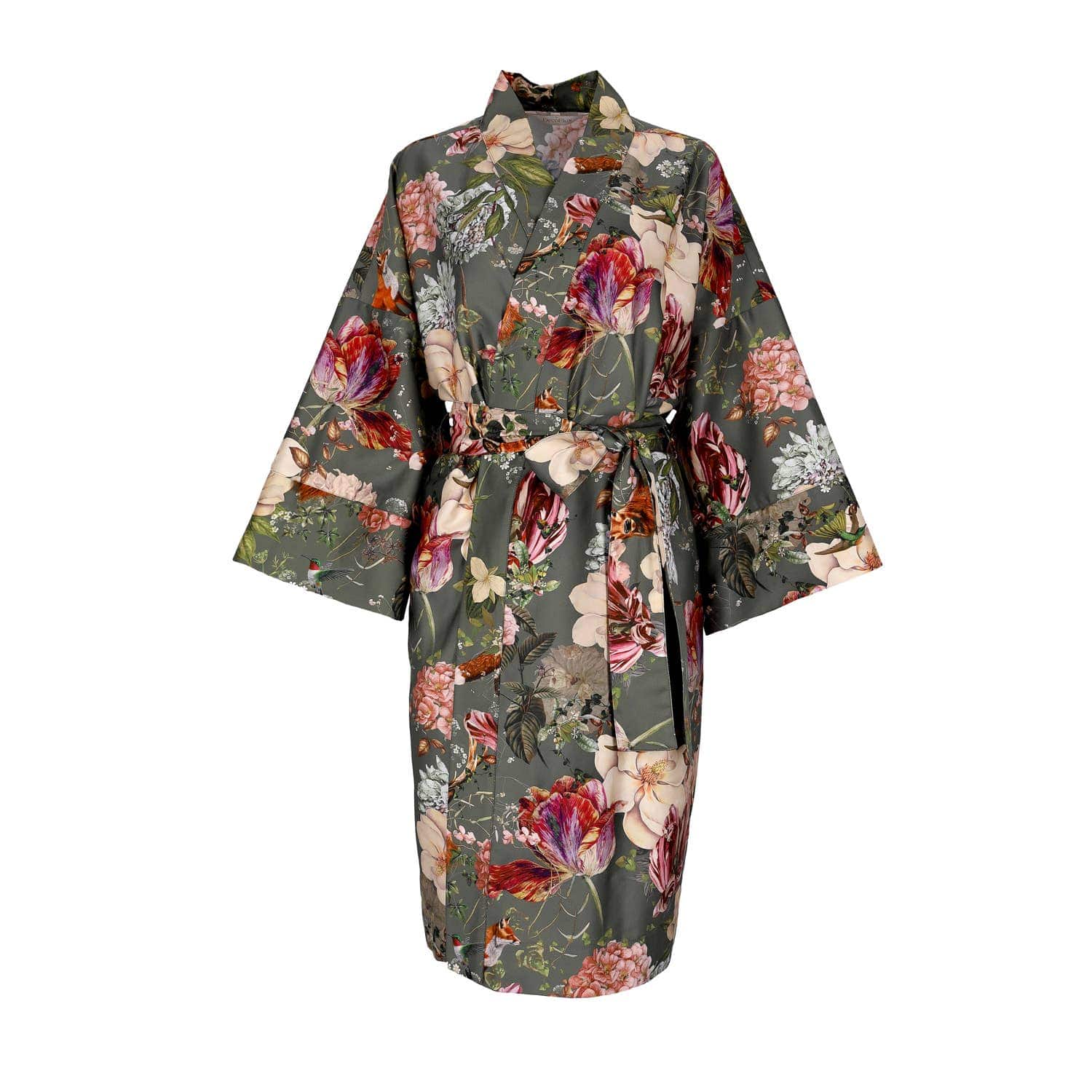 Villem Puuvillasatiinist kimono-hommikumantel Garden Moss OEKO-TEX® sertifikaadiga L/XL DecoFlux Home