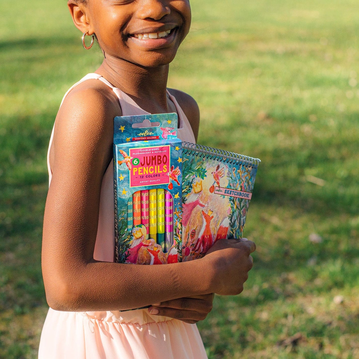 Villem EEBOO King Fox neoon-metallik jumbo värvipliiatsite komplekt 6 tk EEBOO