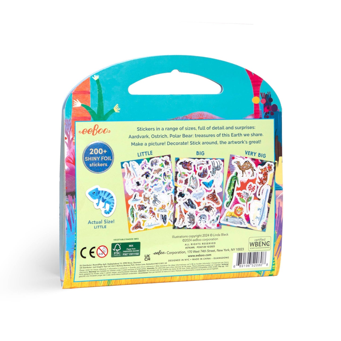 Villem Wonderful Animals Shiny Sticker Book eeBoo