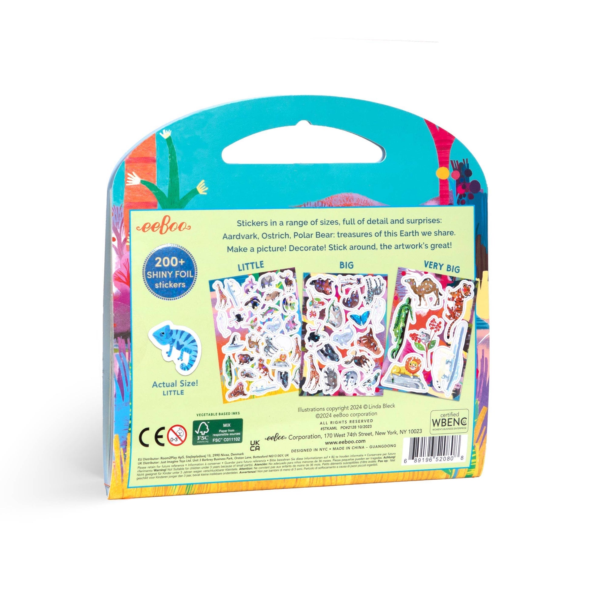 Villem Wonderful Animals Shiny Sticker Book eeBoo