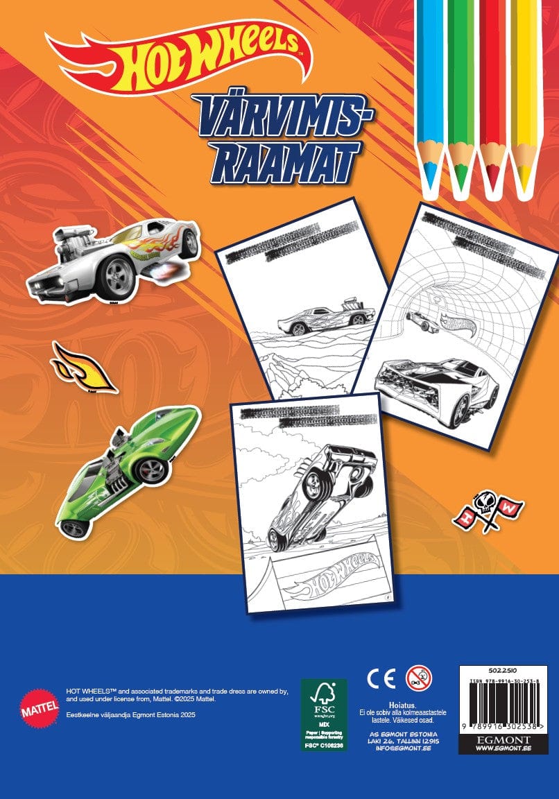 Villem Hot Wheels värviraamat kleepsudega EGMONT