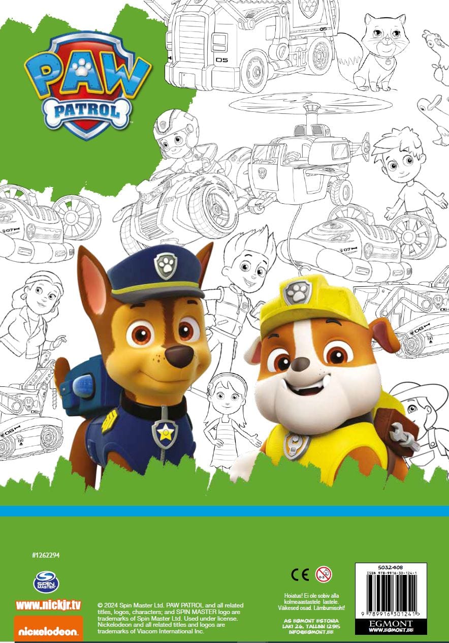 Villem Paw Patrol. Valmis tegutsema värviraamat kleepsudega. EGMONT