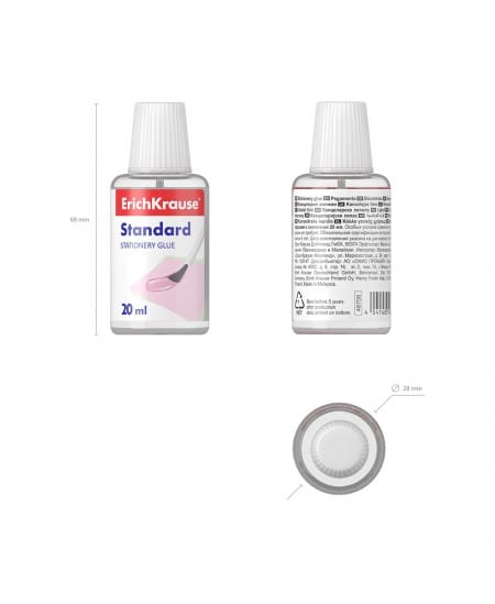 Villem Läbipaistev liim ERICH KRAUSE Standard, pintsliga, 20 ml Erich Krause