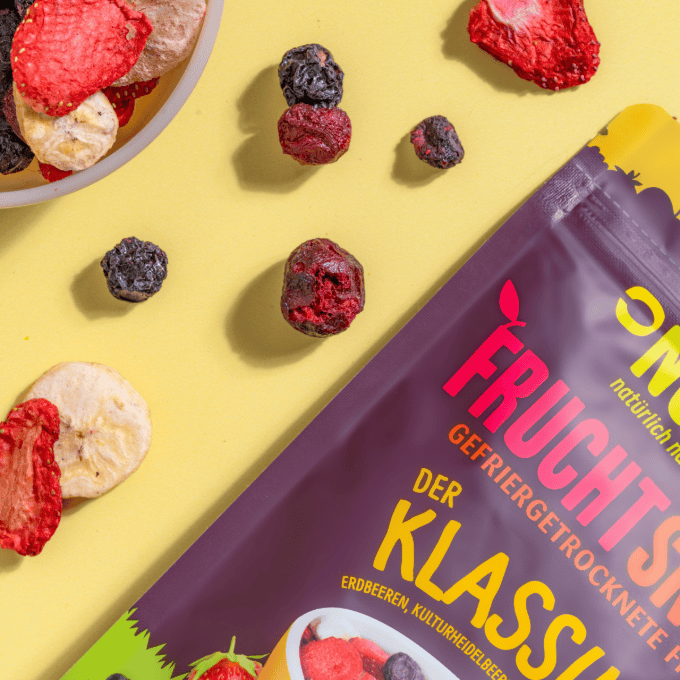 Villem Nutripur Külmkuivatatud puuviljasegu maasika, mustika, hapukirsi ja banaaniga 25g ETTETELLIMINE, TARNE JAANUARIS!