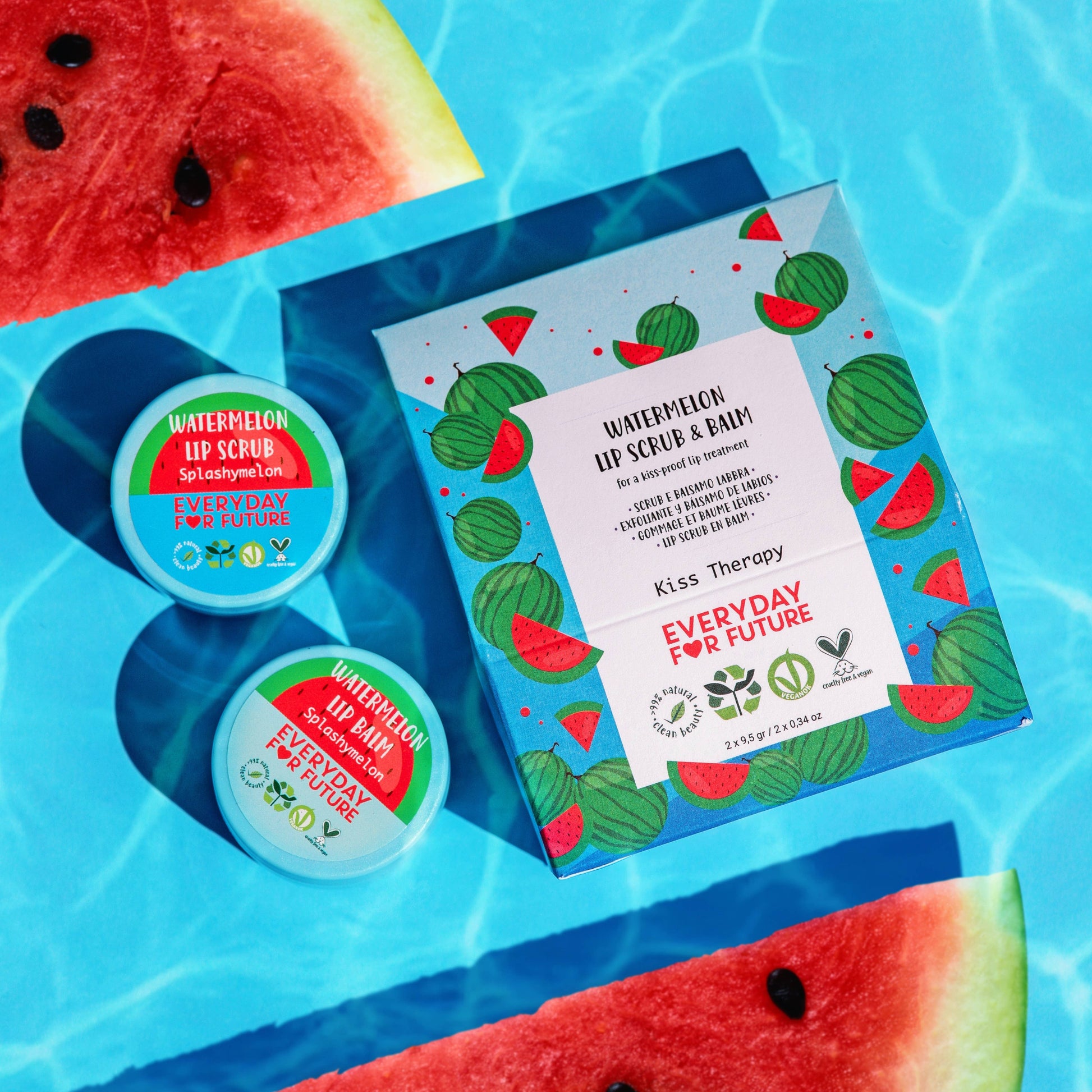 Villem Watermelon huulehoolduskomplekt – huulekoorija ja huulepalsam Everyday For Future