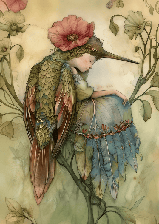 Villem Birds & Fairies: Elf and Hummingbird | Kaart Fripperies Fripperies