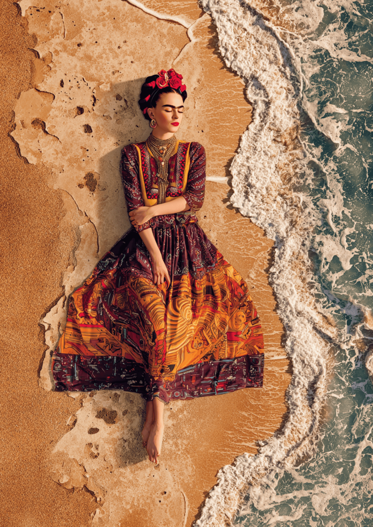 Villem Frida Kahlo: Beachside | Postkaart A6 Fripperies