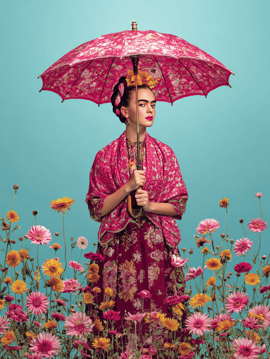 Villem Frida Kahlo: Floral Parasol | Card Fripperies Fripperies