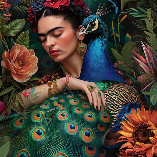 Villem Frida Kahlo: Peacock | Postkaart A6 Fripperies