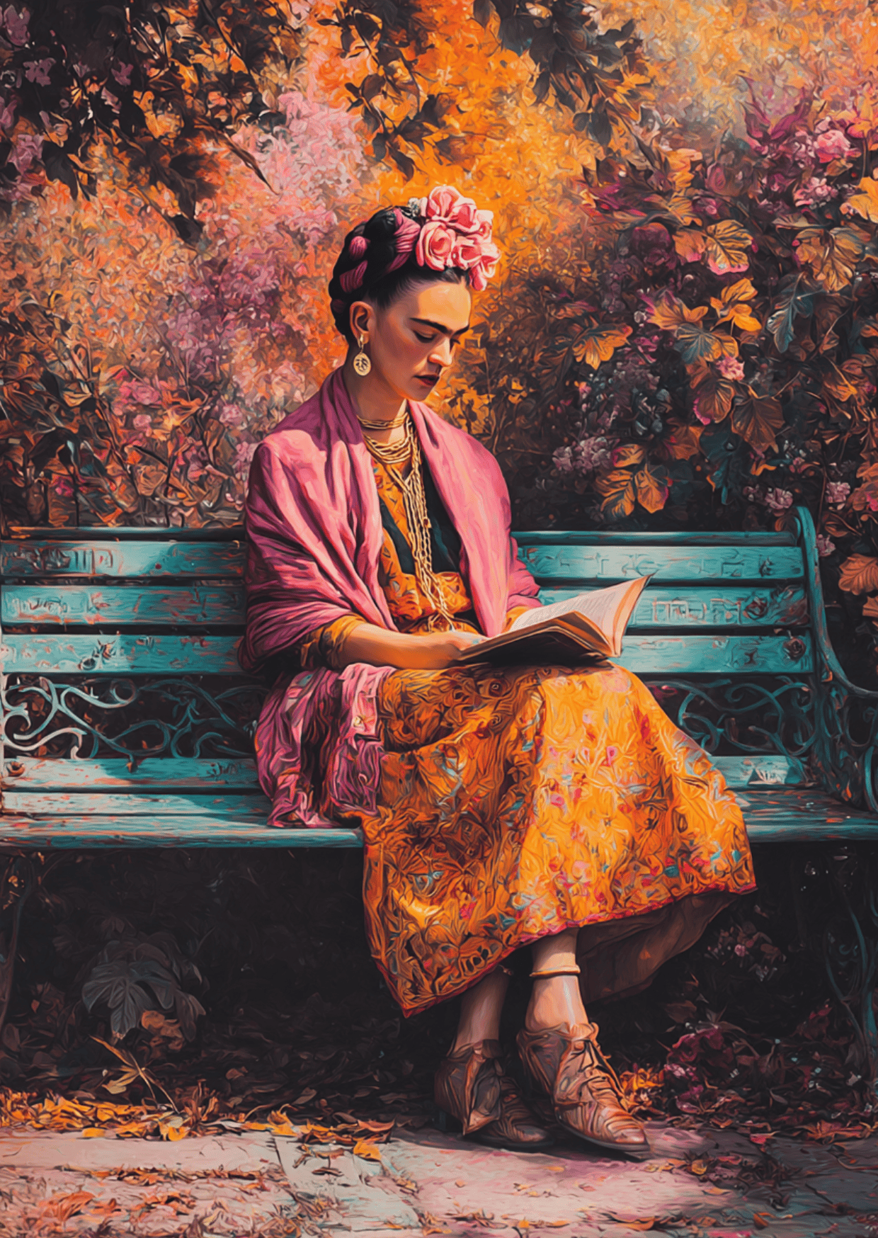 Villem Frida Kahlo: Quiet Reading | Postkaart A6 Fripperies