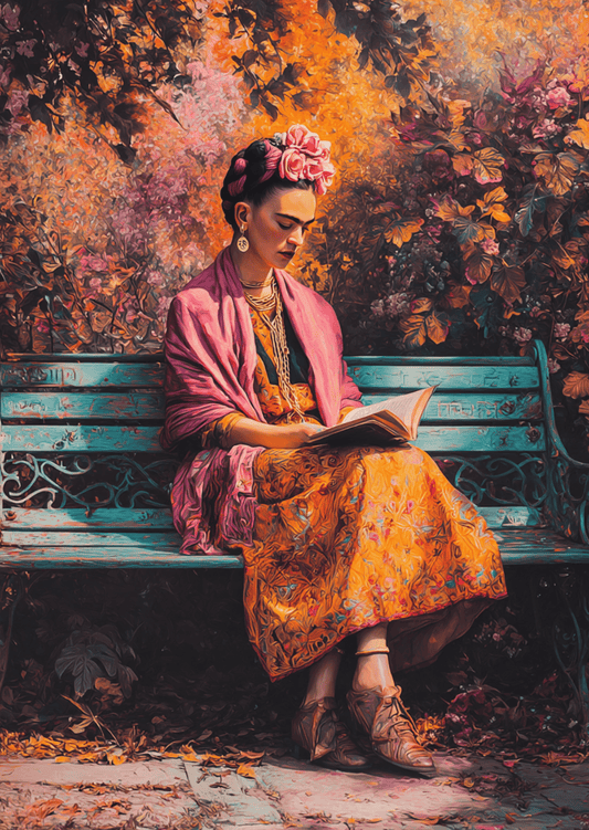 Villem Frida Kahlo: Quiet Reading | Postkaart A6 Fripperies