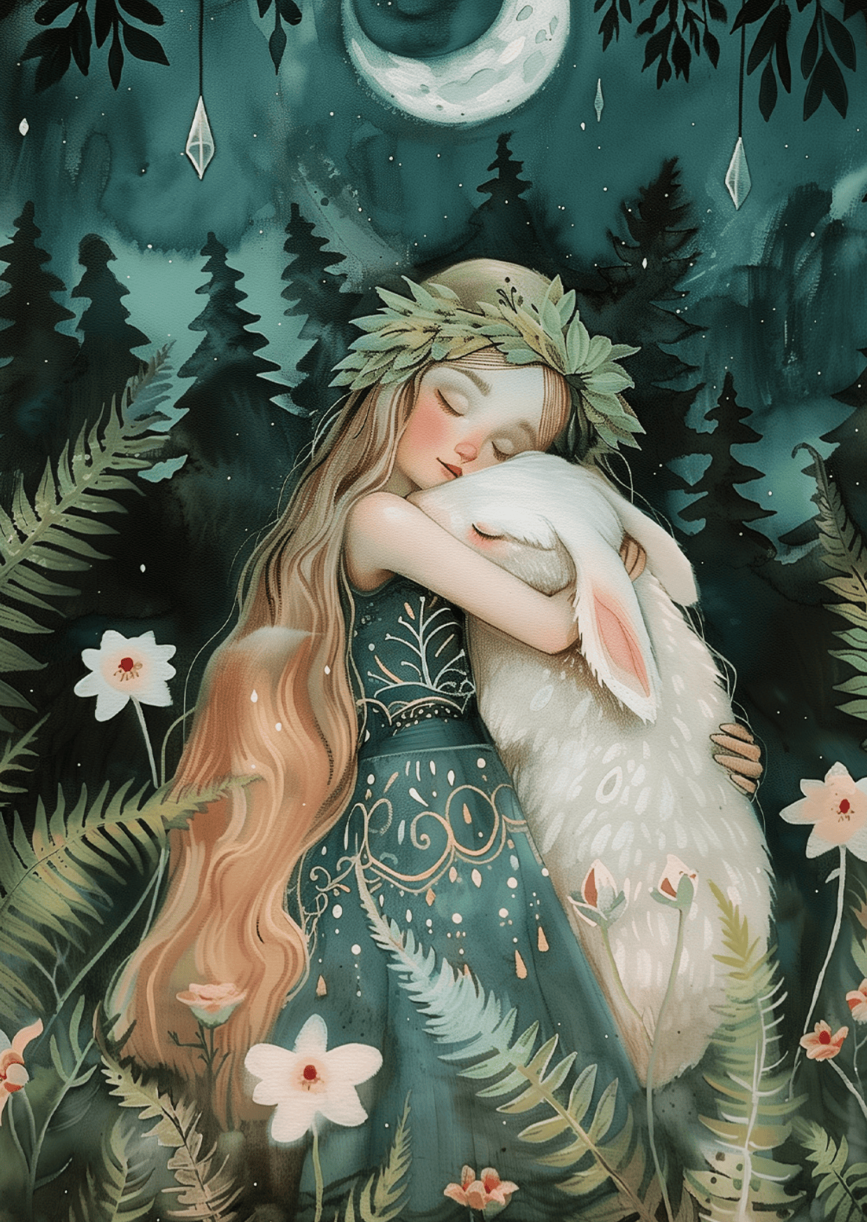 Villem Hugging Animals: Rabbit | Postkaart A6 Fripperies