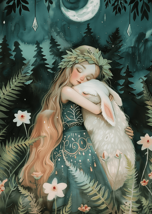 Villem Hugging Animals: Rabbit | Postkaart A6 Fripperies