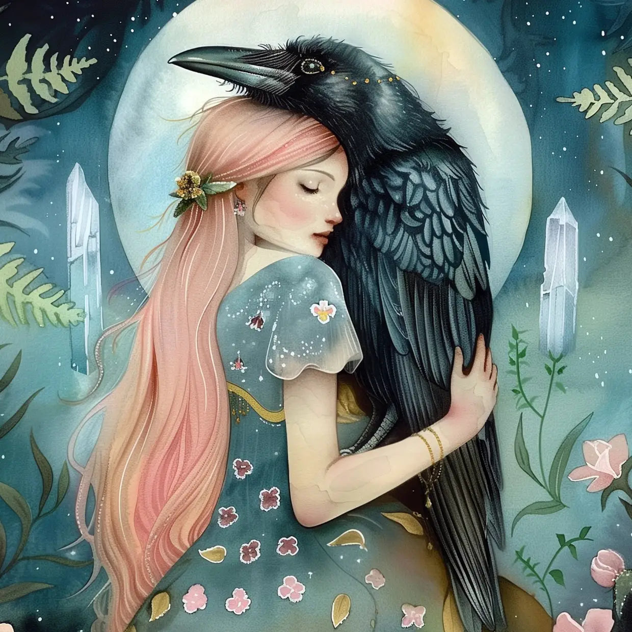 Villem Hugging Animals: Raven | Postkaart A6 Fripperies