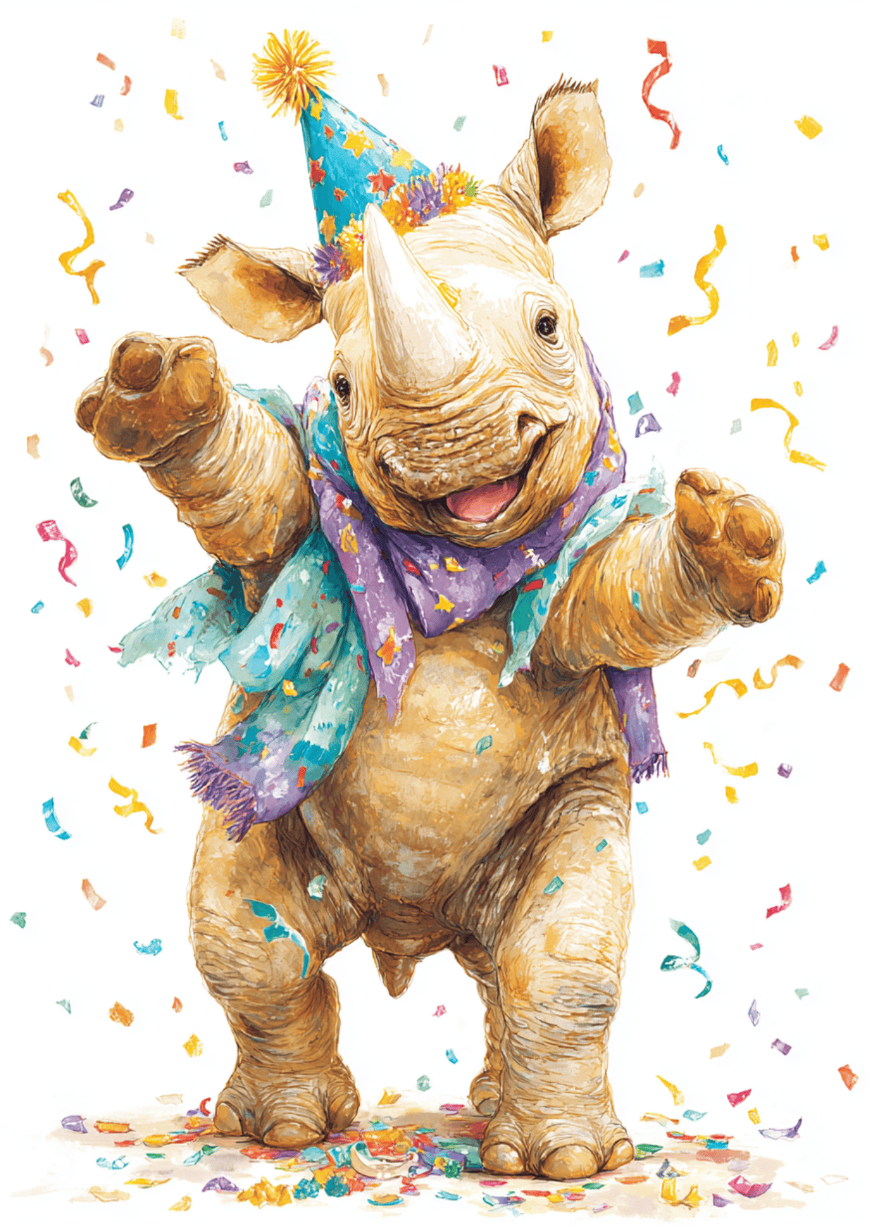 Villem Party: Neushoorn | Postkaart A6 Fripperies