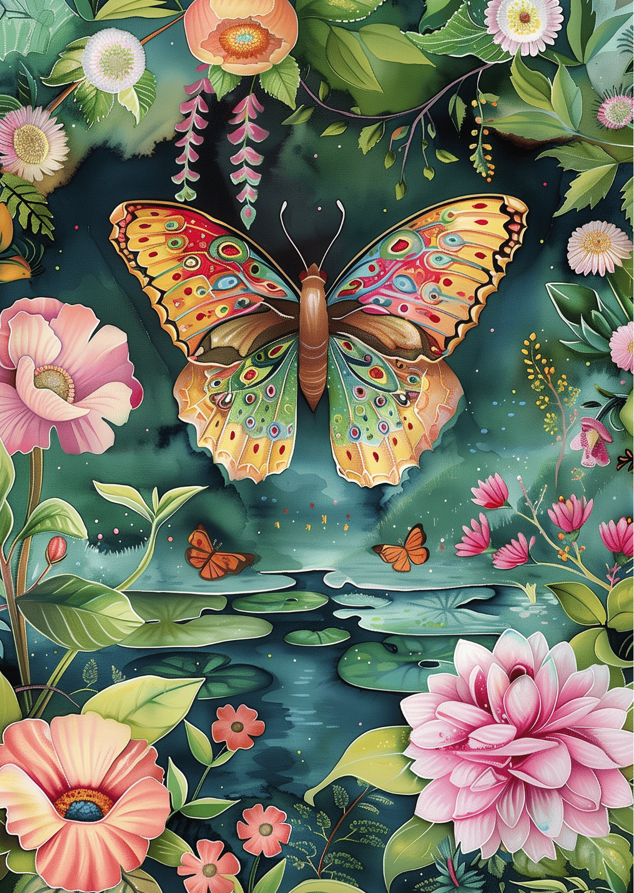 Villem The Chinese Garden: Butterfly | Postkaart A6 Fripperies