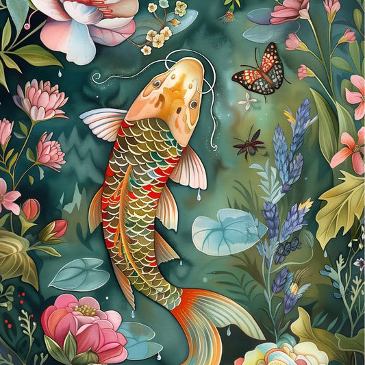 Villem The Chinese Garden: Fish | Postkaart A6 Fripperies