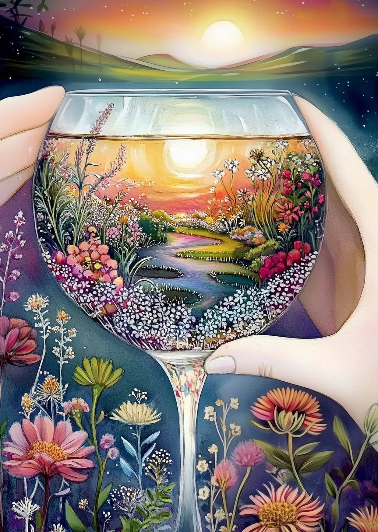 Villem World in a cup: Sips of Imagination | Postkaart A6 Fripperies