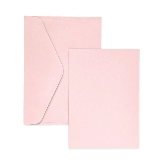 Villem Kaarditoorik ja ümbrik Smooth Satin Pink C6 5tk Galeria Papieru