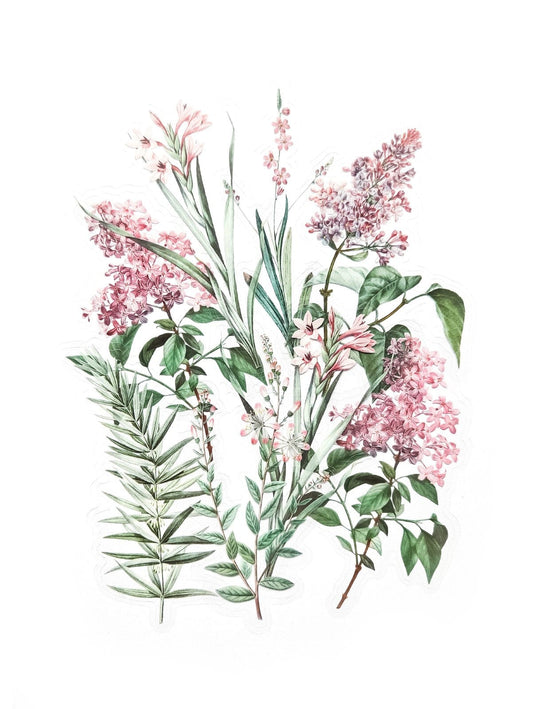 Villem Läbipaistva taustaga kleepsud - Roosa bukett 12tk Galeria Papieru