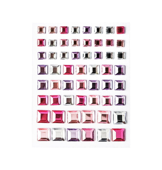 Villem Ruudukujulised dekoratiivkleebised roosa-hõbe 57tk Galeria Papieru