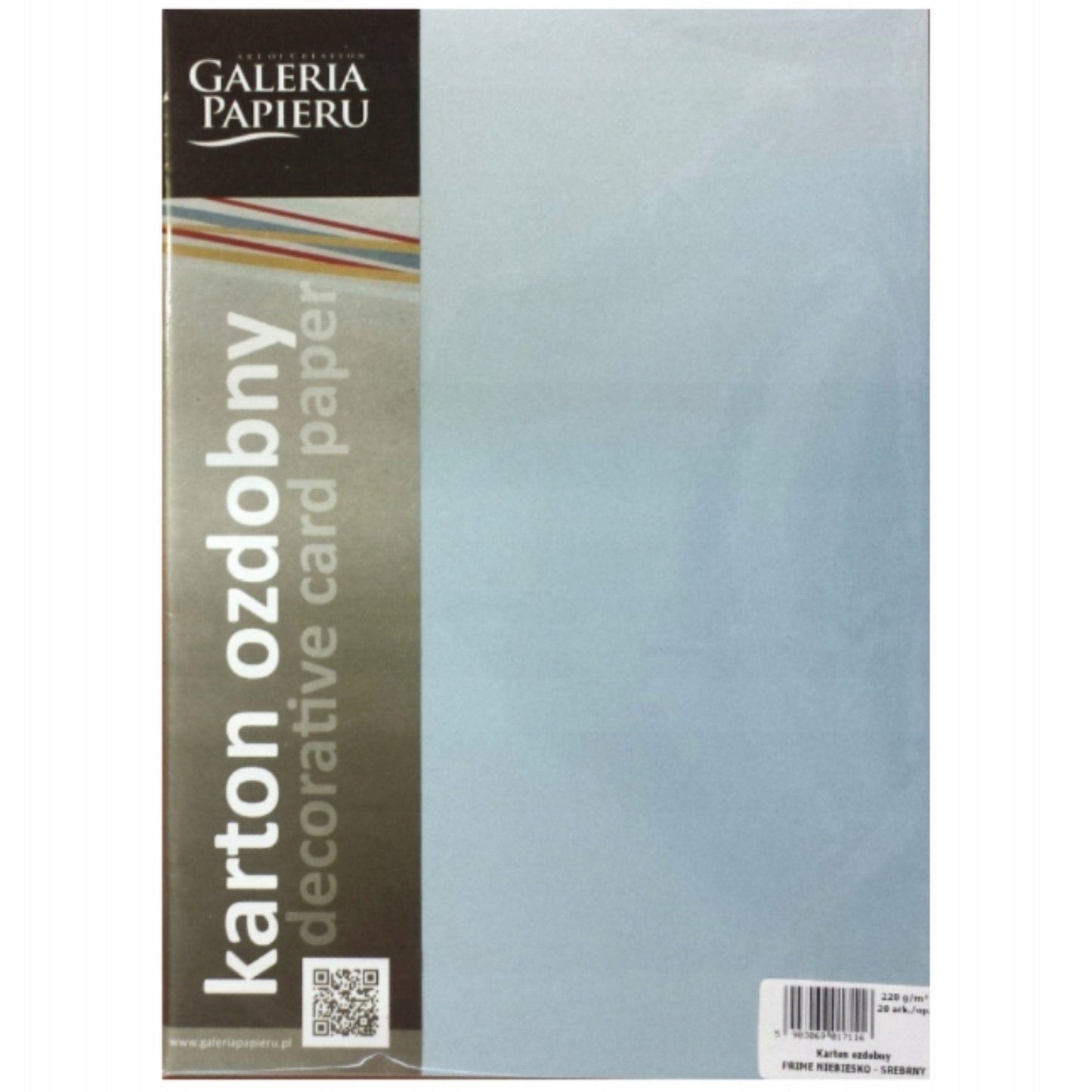 Villem Sini-hõbedane A4 dekoratiivne kartong 20tk (Copy) Galeria Papieru