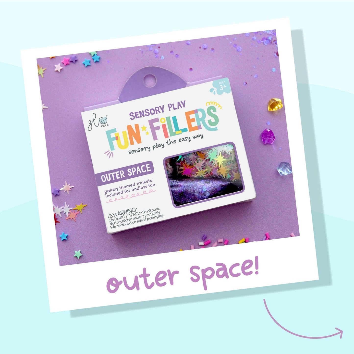 Villem Glo Pals sensoorsed purgi täidised- SPACE Fun Fillers Glo Pals