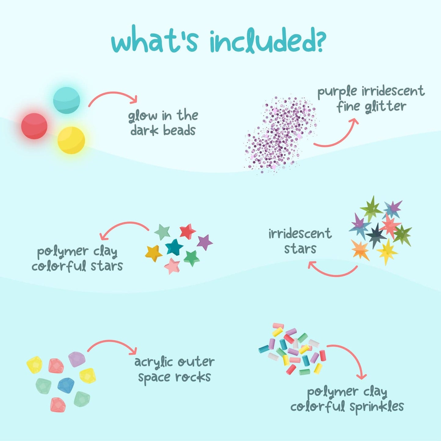 Villem Glo Pals sensoorsed purgi täidised- SPACE Fun Fillers Glo Pals