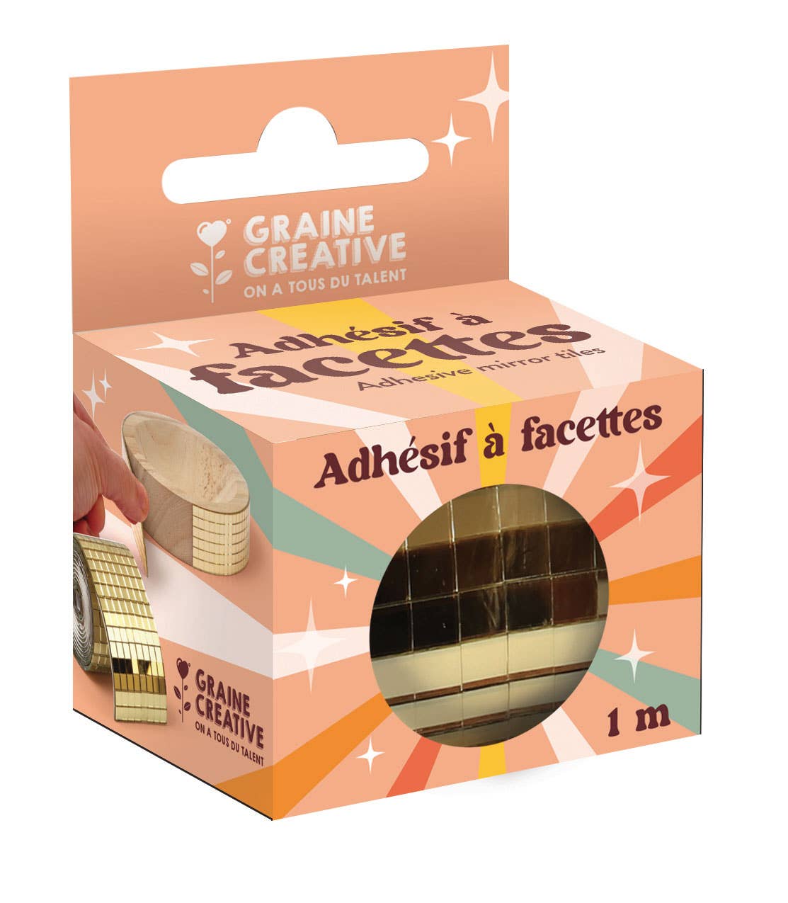 Villem FACETED GOLD ADHESIVE MIRRORS 5MM Graine Créative