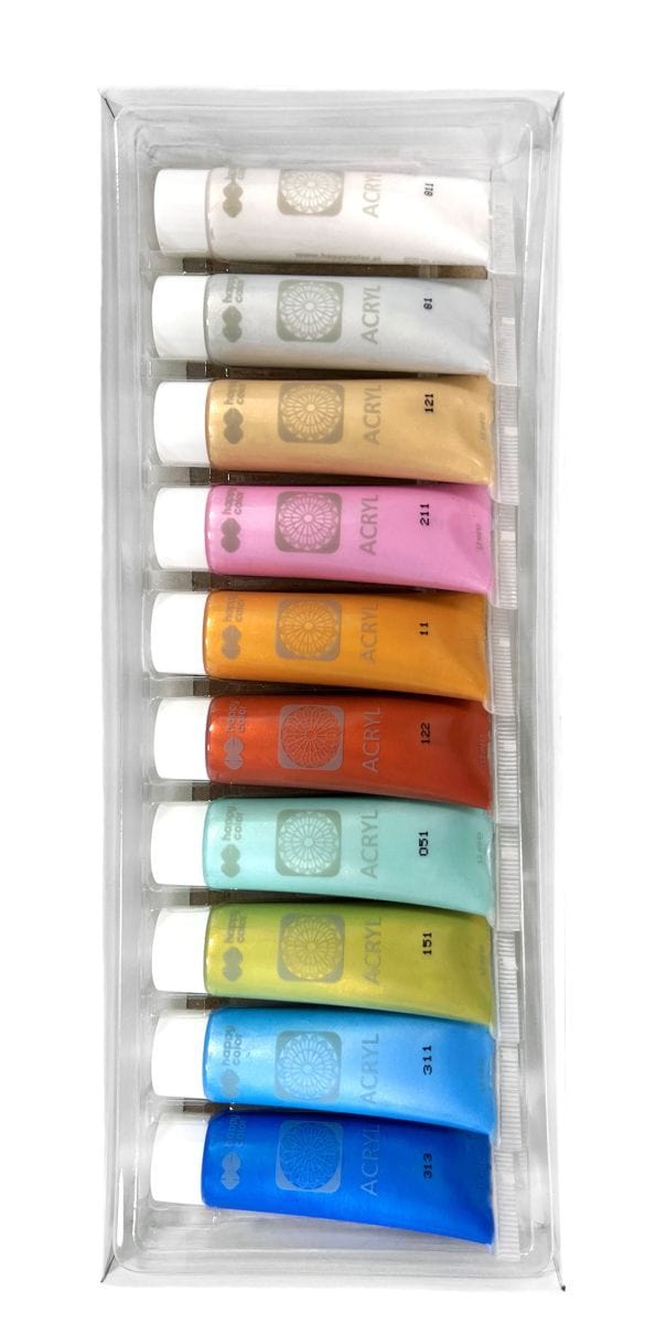 Villem Akrüülvärvide komplekt – pärlmutter toonid, 10x12ml Happy Color