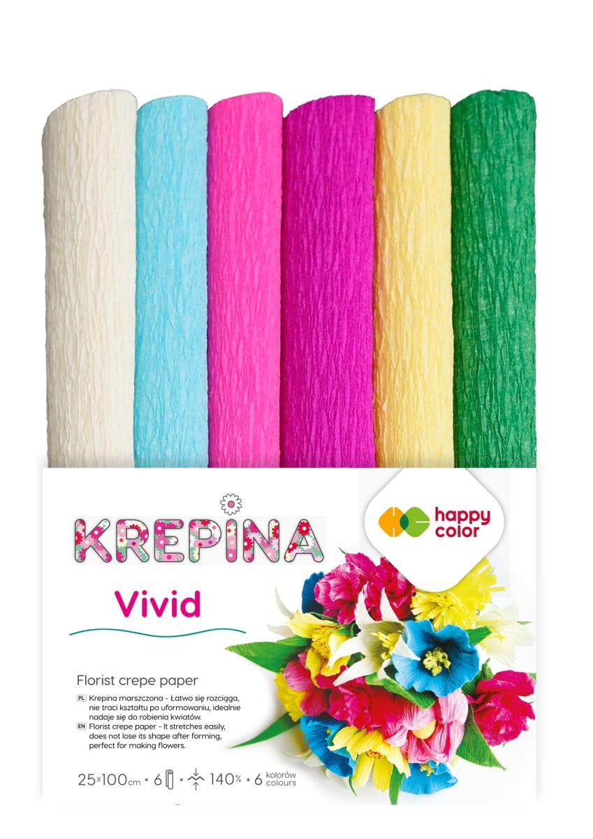 Villem Floristi krepp-paber Vivid 6 rulli Happy Color