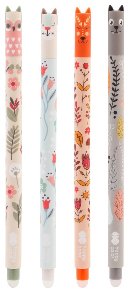 Villem Kustutatav tindipliiats FLORAL ART, 0.5mm, sinine Happy Color