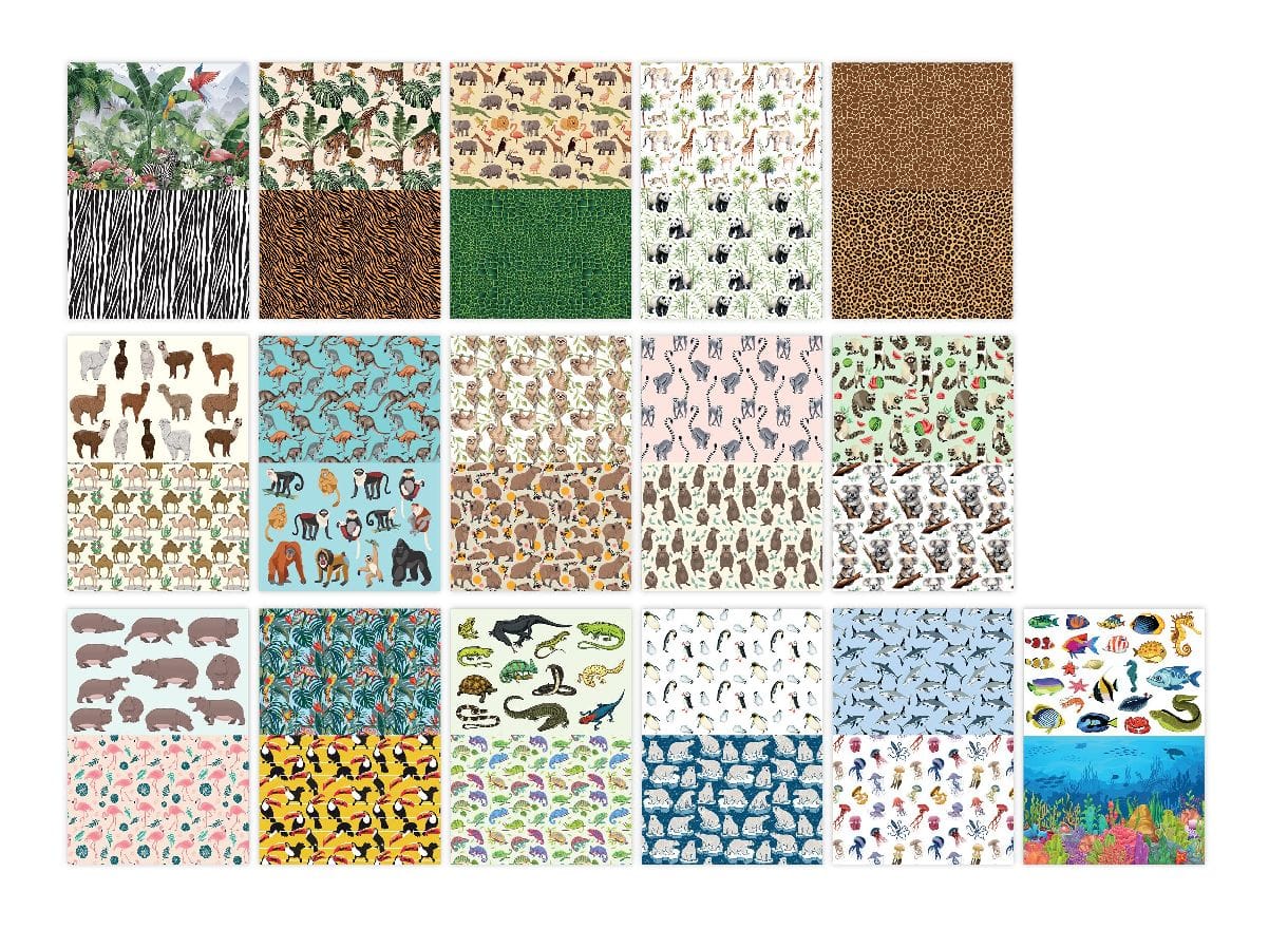 Villem Loomapiltidega disainpaberid A4 80g/16lk Happy Color