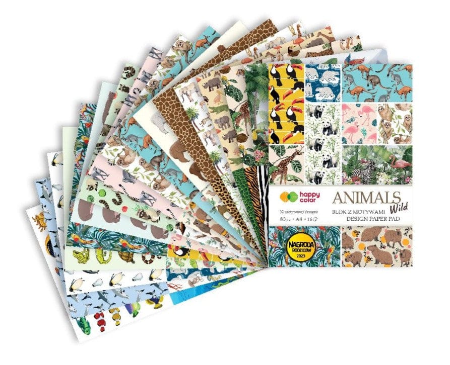 Villem Loomapiltidega disainpaberid A4 80g/16lk Happy Color