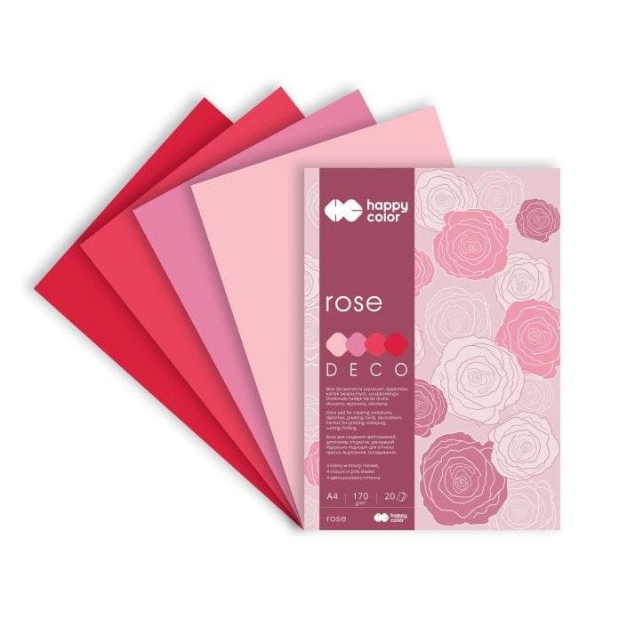 Villem Värviline paber Deco A4, 170g/20lk - punased & roosad Happy Color