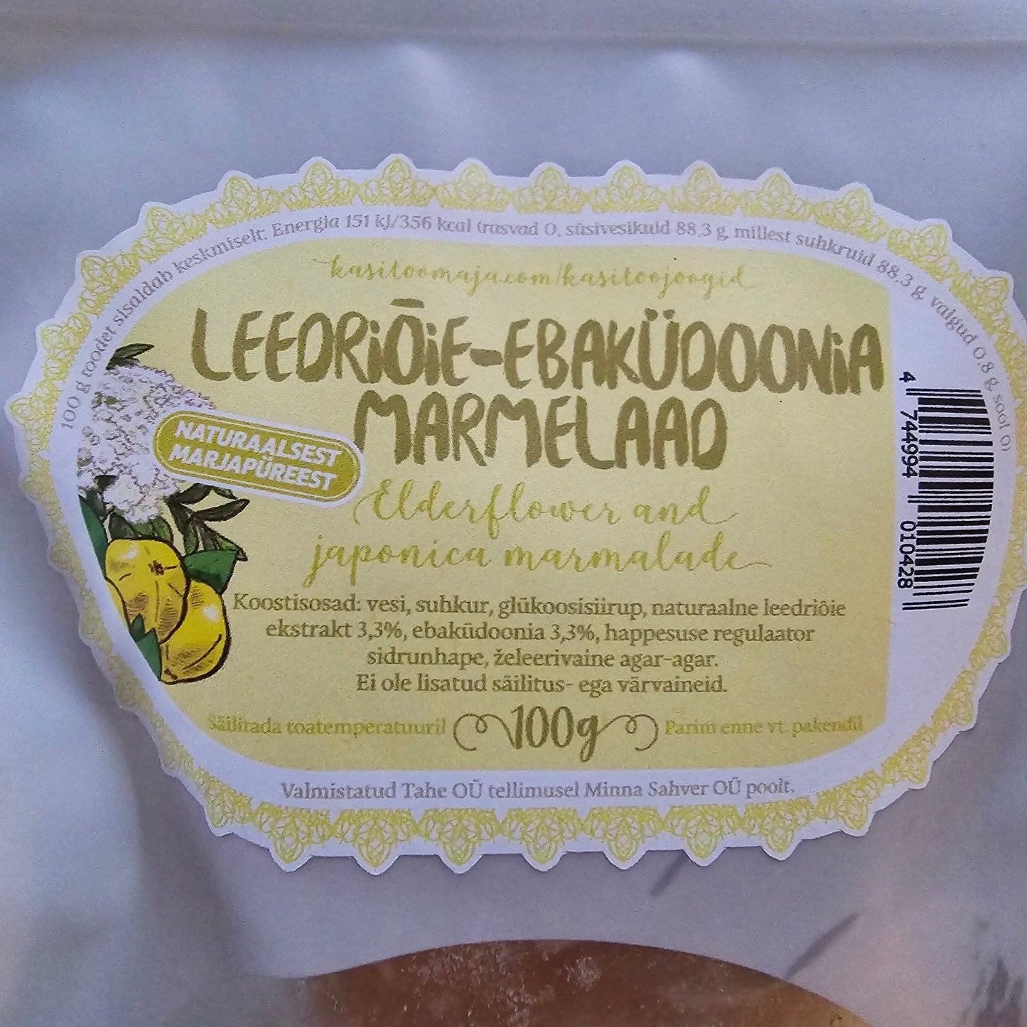 Villem Leedri-ebaküdoonia marmelaad 150g Hiiuihuhooldus