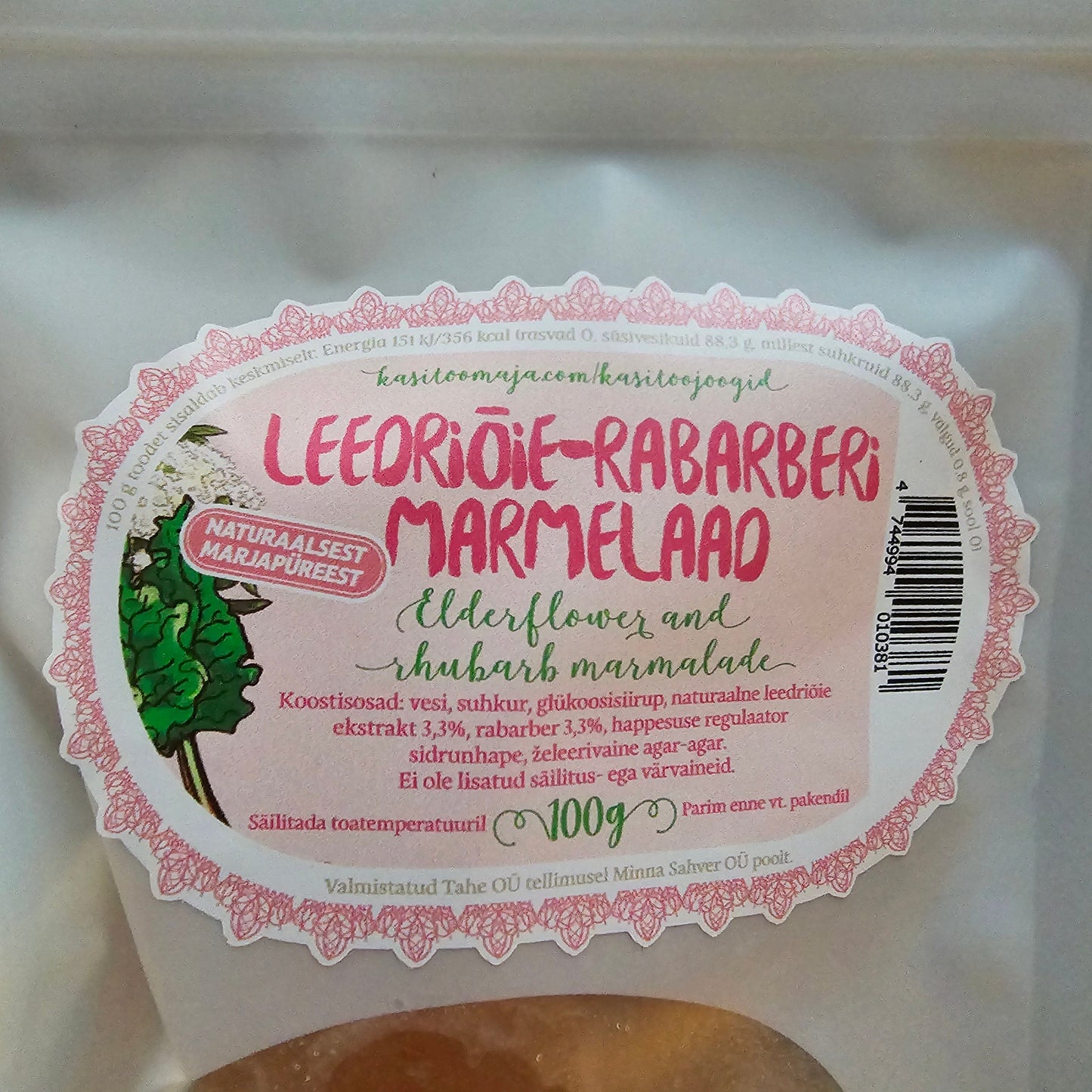 Villem Leedri-rabarberi marmelaad, 100g Hiiuihuhooldus