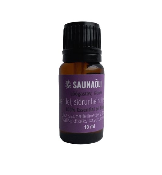 Villem Saunaõli LÕÕGASTAV 10ml (Lavendel, sidrunhein, bergamot) Hiiuihuhooldus