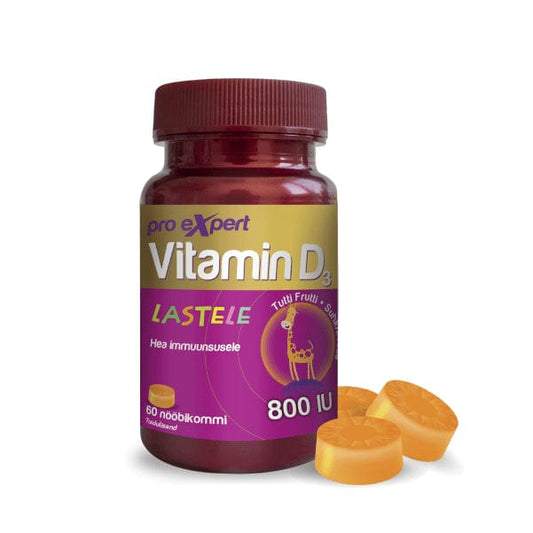 Villem Lastele Vitamin D3 Pro Expert 800IU nööbikommid N60 iPharma