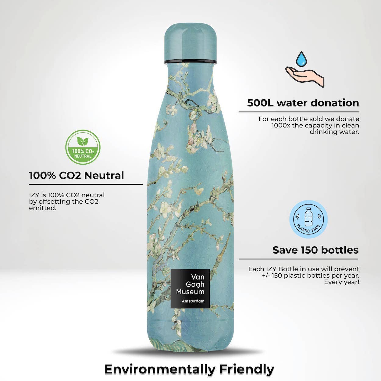 Villem IZY termospudel Almond Blossom Van Gogh 500ml IZY Bottles