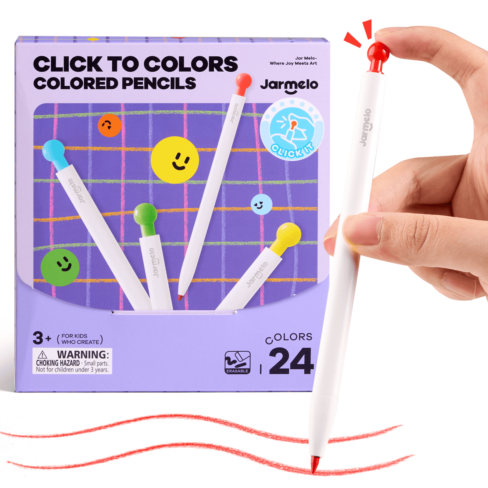 Villem Jarmelo mehaanilised värvipliiatsid lastele 24 värvi Jarmelo