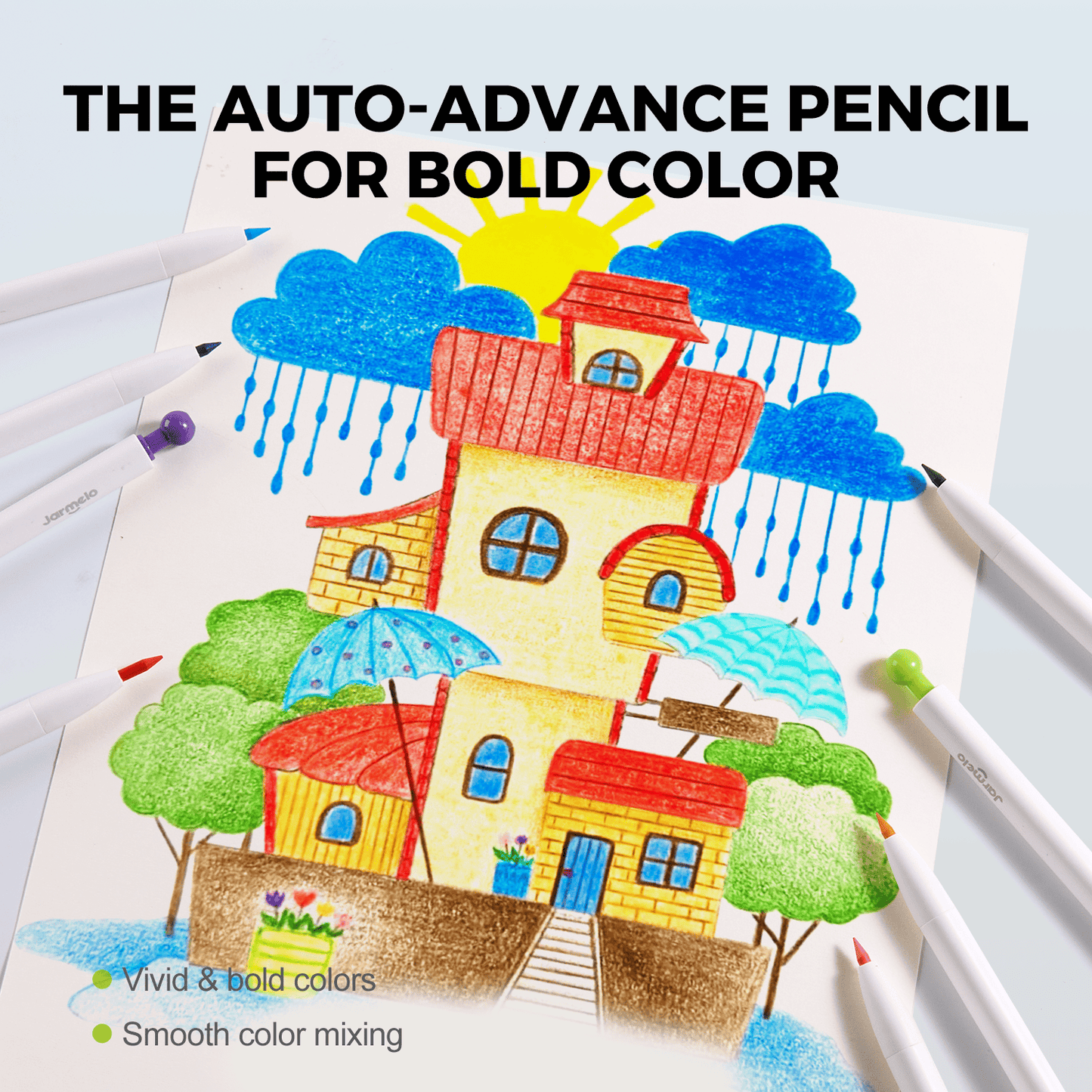 Villem Jarmelo mehaanilised värvipliiatsid lastele 24 värvi Jarmelo