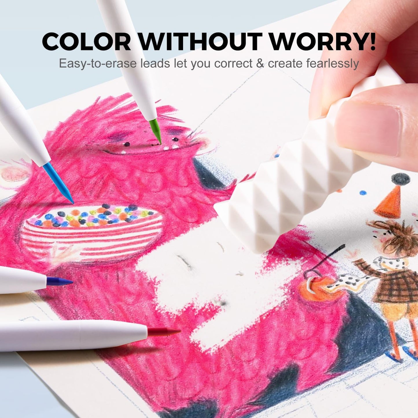 Villem Jarmelo mehaanilised värvipliiatsid lastele 36 värvi, kustutatavad Jarmelo