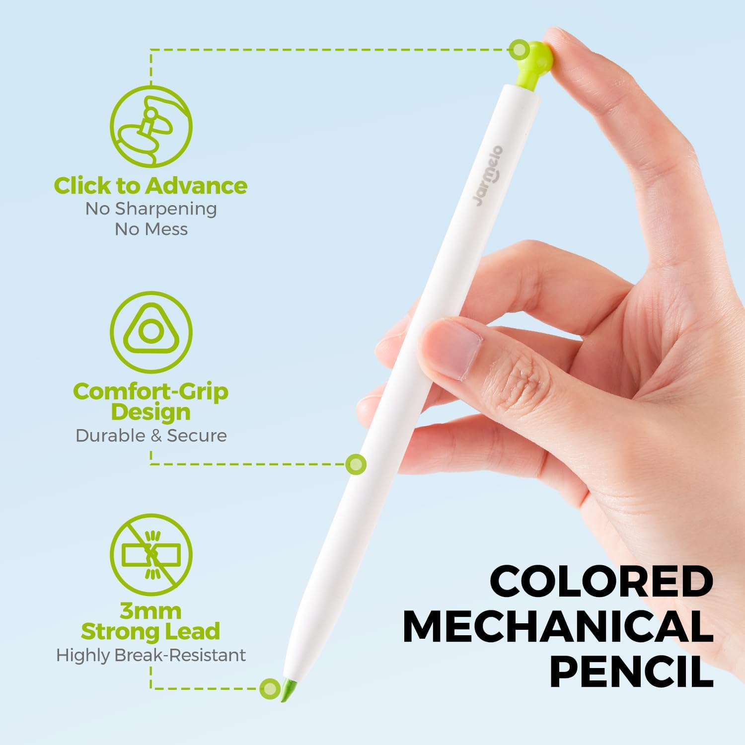 Villem Jarmelo mehaanilised värvipliiatsid lastele 36 värvi, kustutatavad Jarmelo