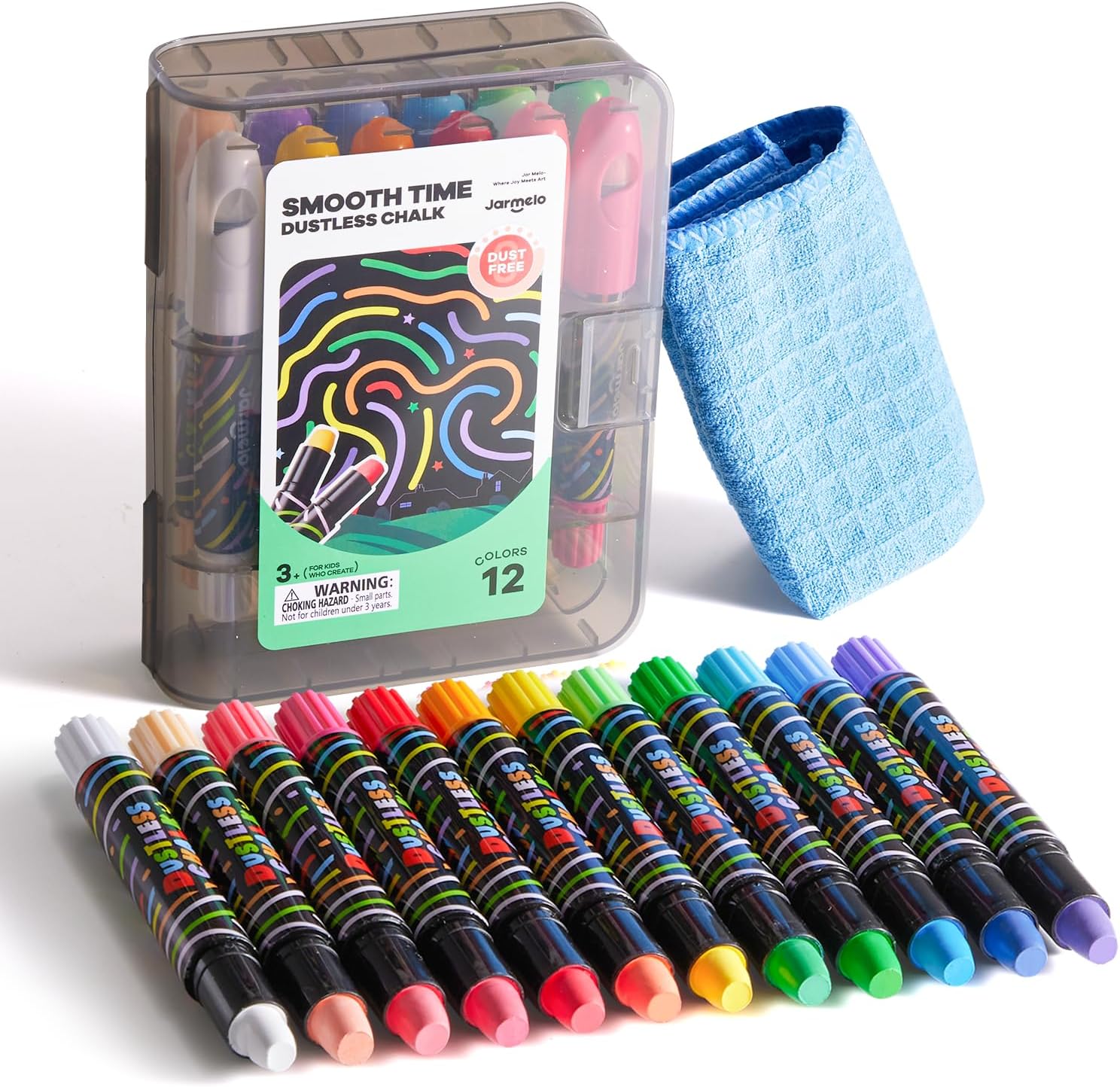 Villem Jarmelo tolmuvabad kriidimarkerid 12 tooni Jarmelo