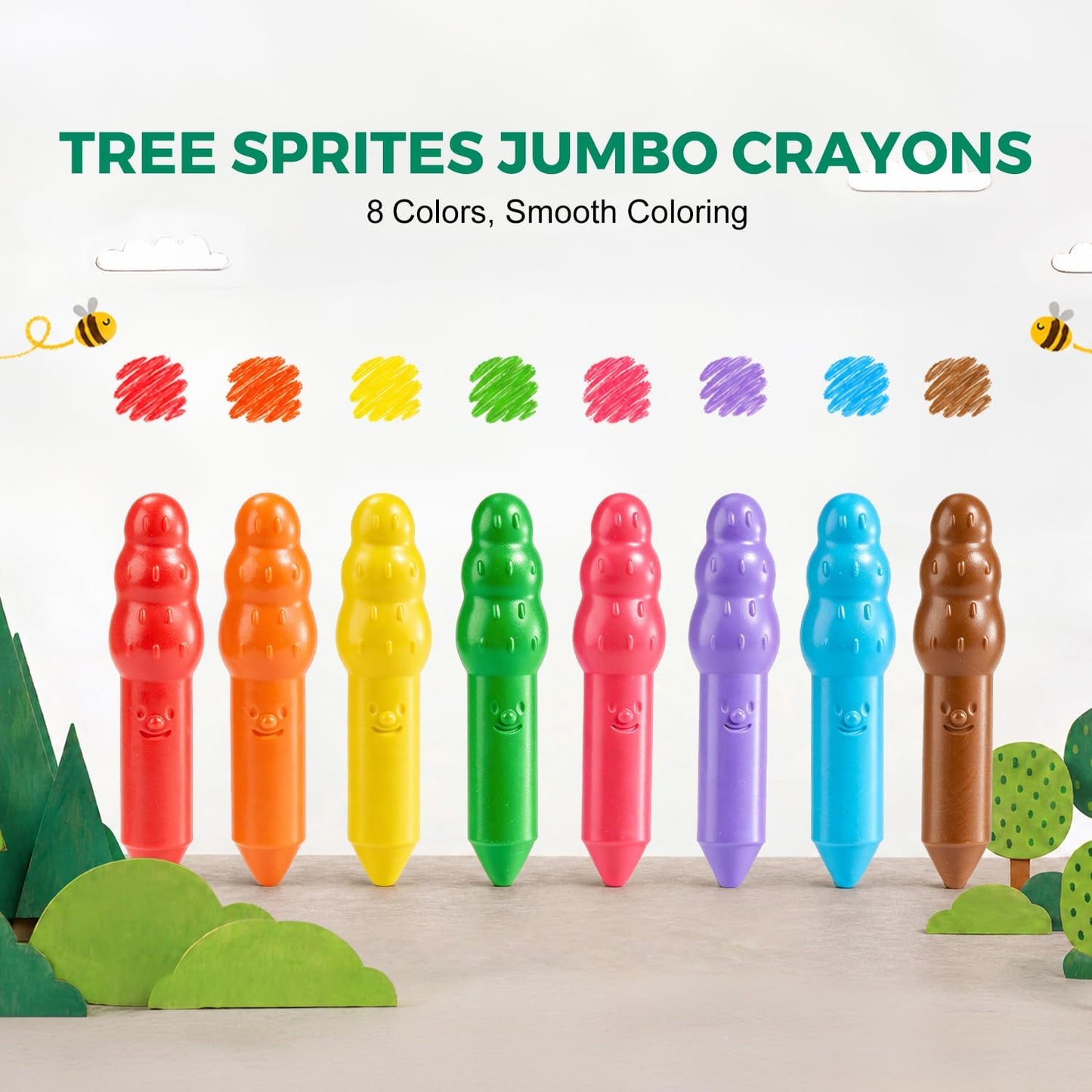 Villem Jarmelo Tree Sprites Jumbo mesilasvahakriidid – 8 värvi Jarmelo