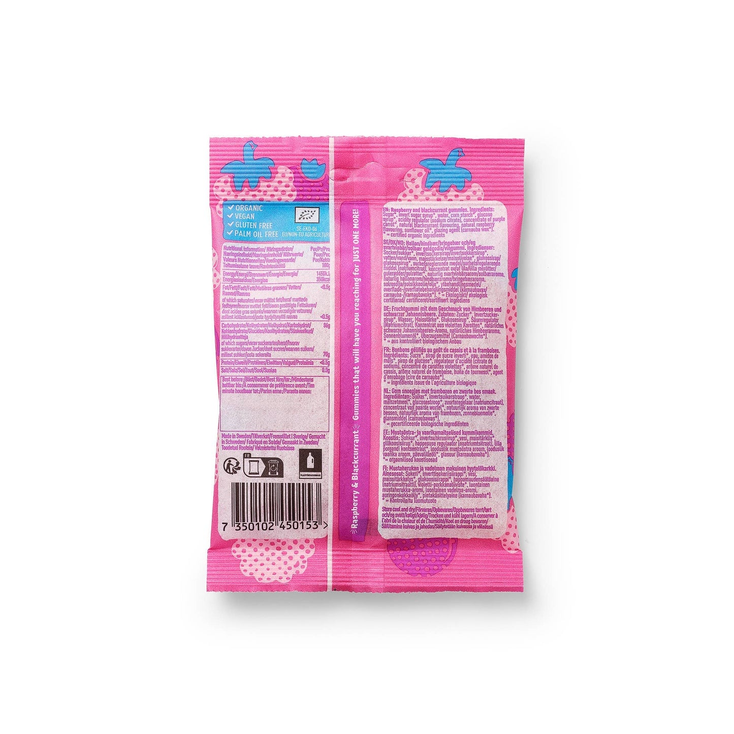 Villem Organic and Vegan Swedish Raspberry & Blackcurrant Gummies JOM
