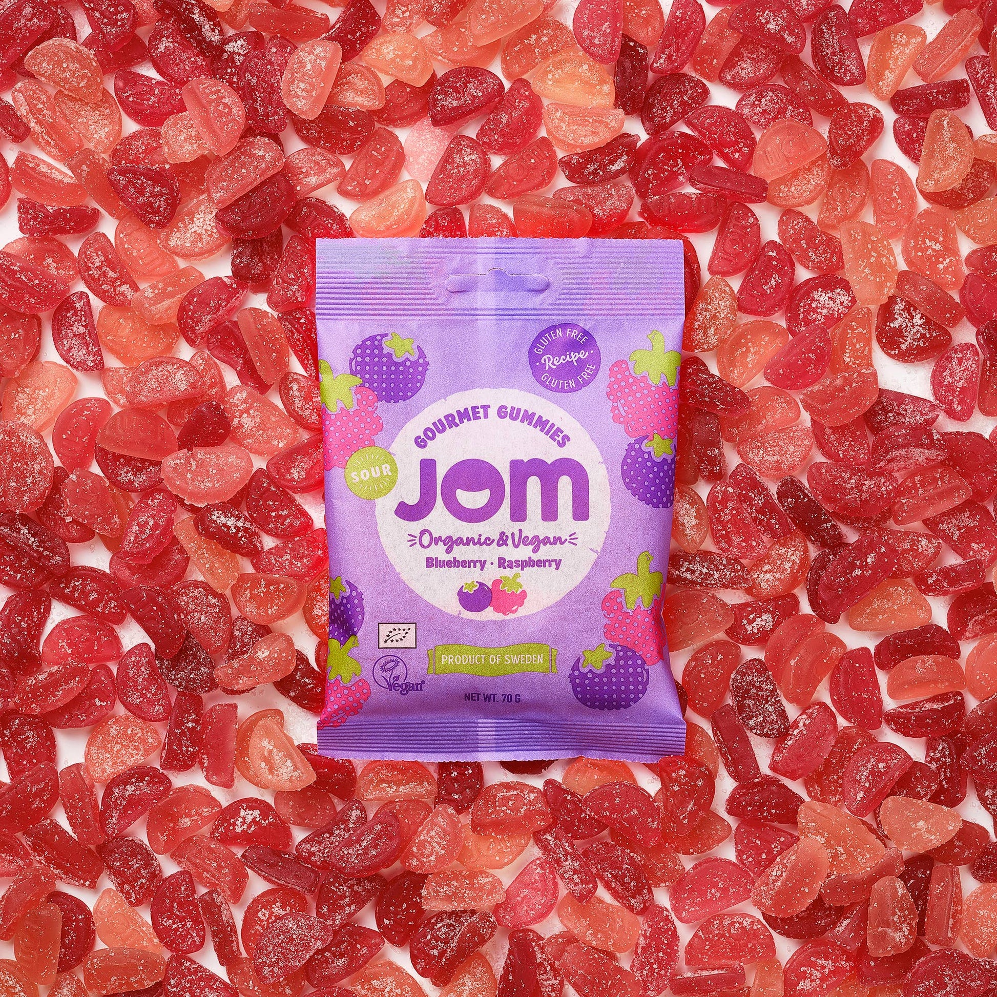 Villem Organic and Vegan Swedish Sour Blueberry & Raspberry Gummies JOM